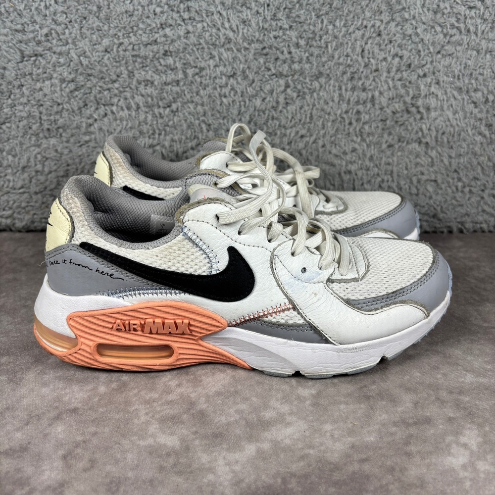 Nike Sneakers Womens 7 White Air Max Excee DV2193-100 Coral Deconstructed Casual